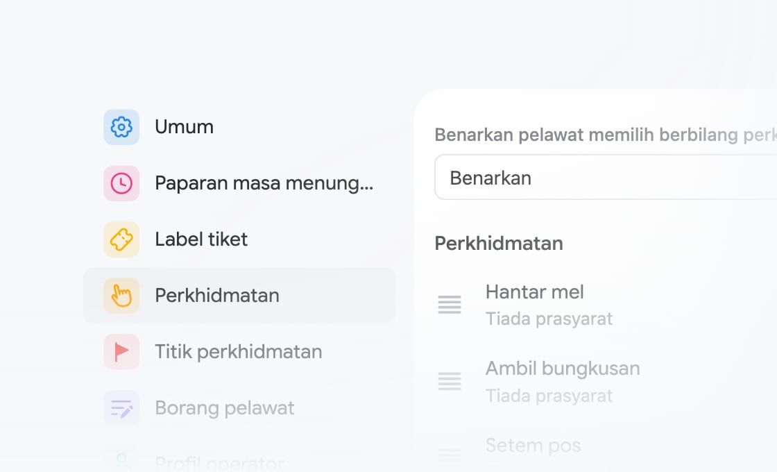 Sesuaikan nombor giliran mengikut aliran kerja anda