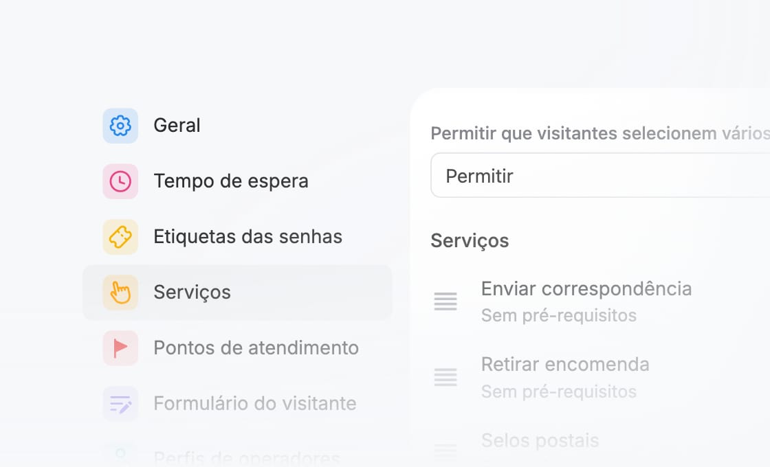 Configure a fila de acordo com o seu fluxo de trabalho